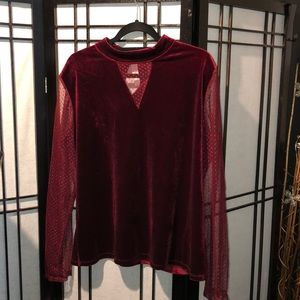 Liquid by Sioni Velour & Lace Top